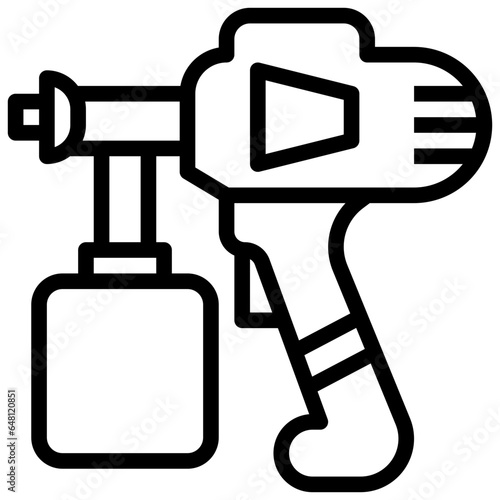 SPRAY GUN1 filled outline icon,linear,outline,graphic,illustration