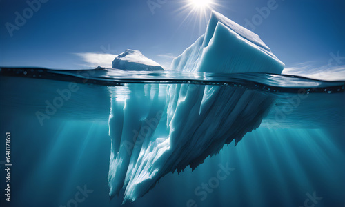 Majestic iceberg above and below waterline © karandaev