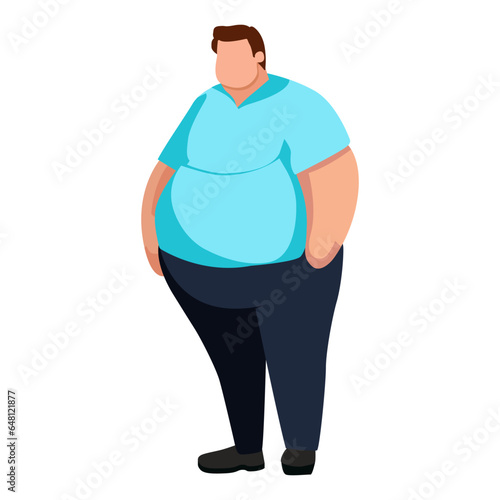 Obese man clip art. Vector illustration