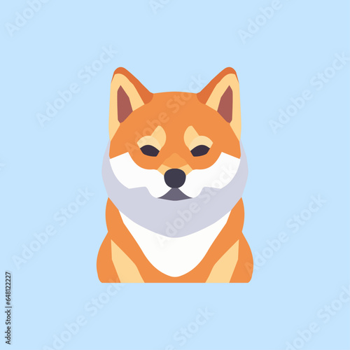Shiba inu dog vector illustration, shiba inu dog colored icon vector art isolated
