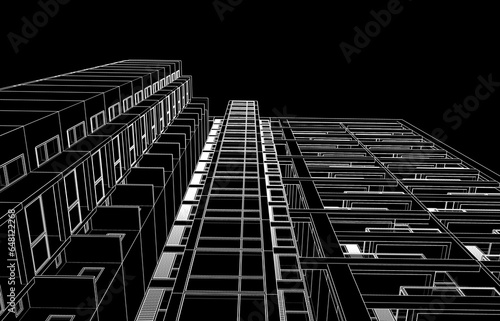 Fototapeta Naklejka Na Ścianę i Meble -  Abstract architecture 3d rendering 3d illustration
