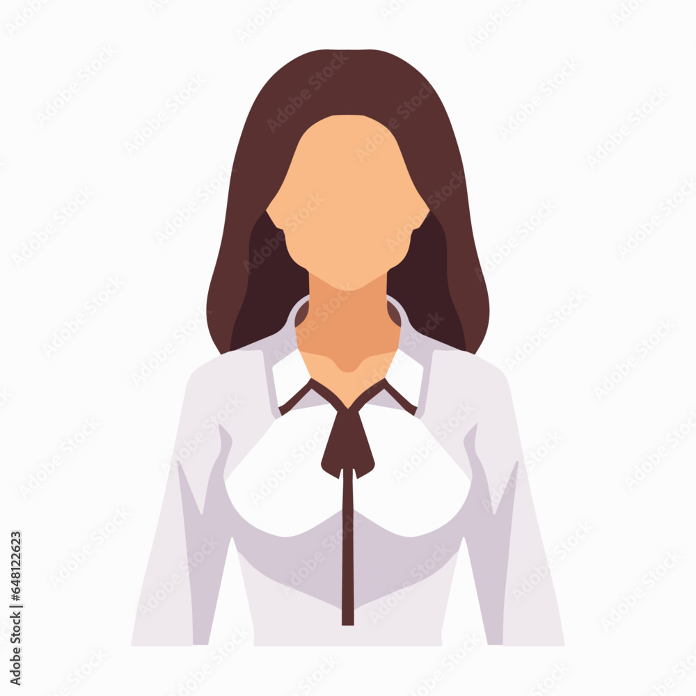 Women wearing a white shirt vector illustration, flat woman wear a white shirt vector art isolated on a white background