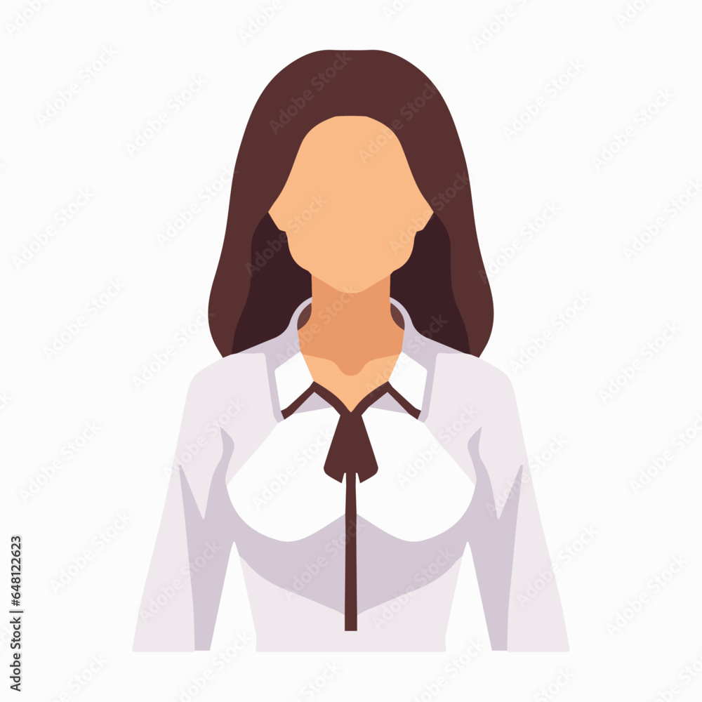 Women wearing a white shirt vector illustration, flat woman wear a white shirt vector art isolated on a white background Women wearing a white shirt vector illustration, flat woman wear a white shirt vector art isolated on a white background