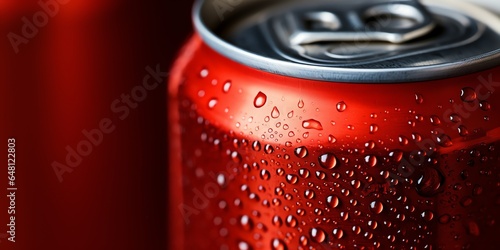 Red soda can on a red background