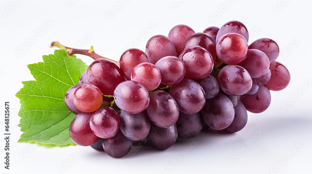 Bunch of red grapes isolated on white Bunch of red grapes isolated on white