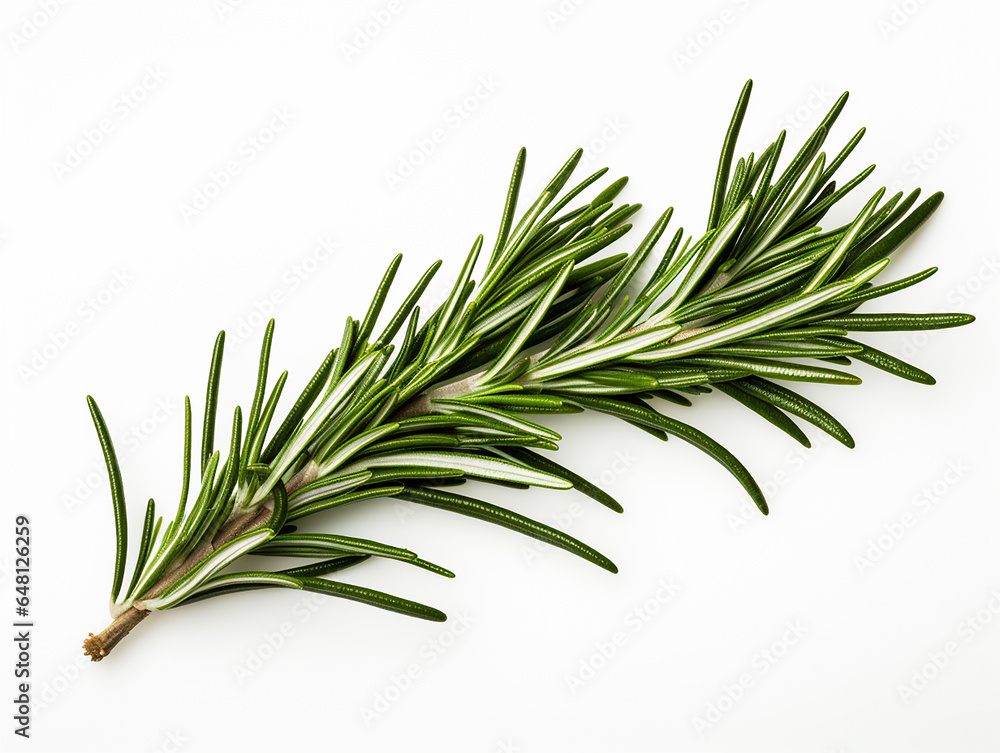 branch of rosemary on white background branch of rosemary on white background