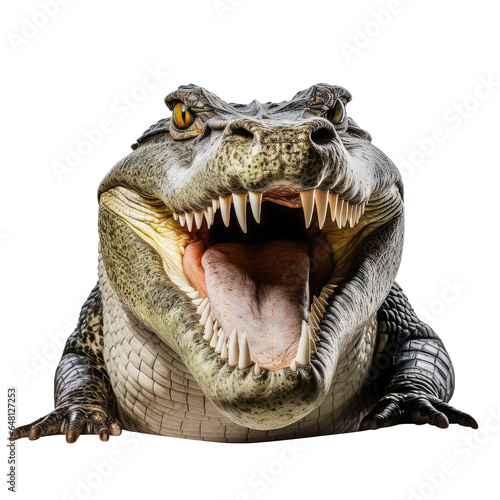 crocodile looking isolated on white
