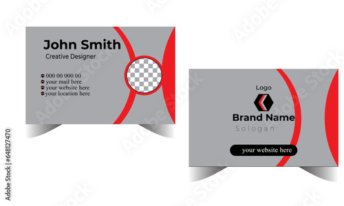 Vector design formal red modern business card  