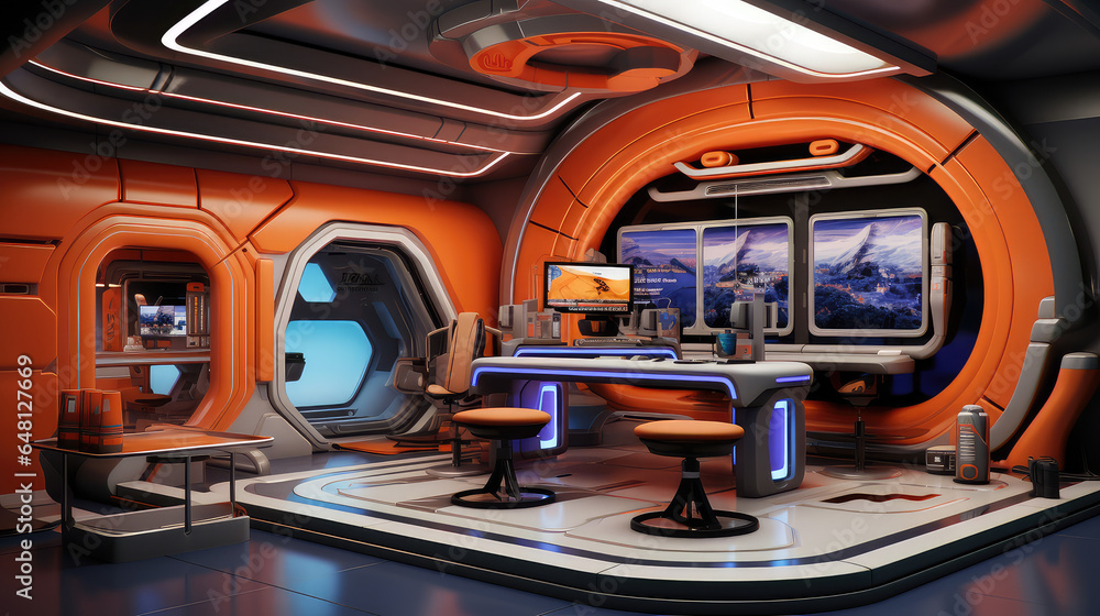 Obraz premium Beyond Today's Imagination: Futuristic Interior Design as Conceived by Generative AI