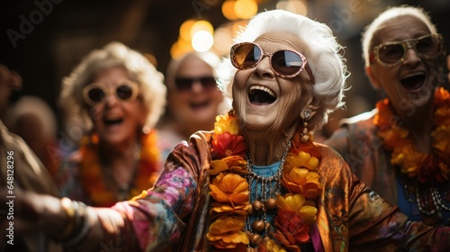 Retired old people partying on vacation © Mustafa