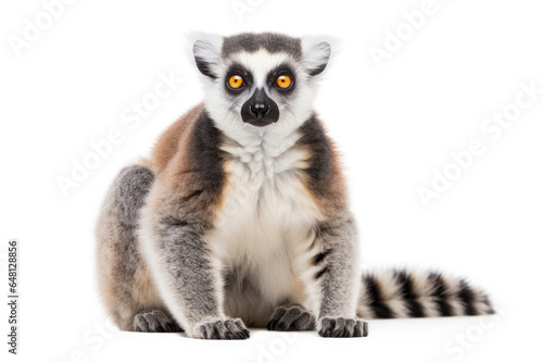 Lemur Catta on white background © Veniamin Kraskov