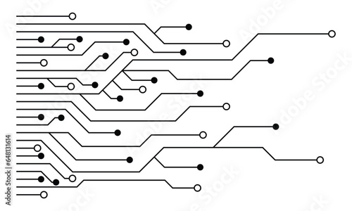 Printed circuit board. Abstract futuristic circuit board. Hi tech digital circuit board. Futuristic technology design elements. Vector illustration