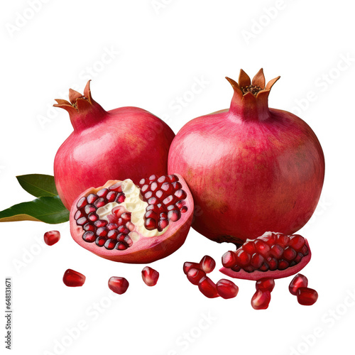 Pomegranate berries, macro.