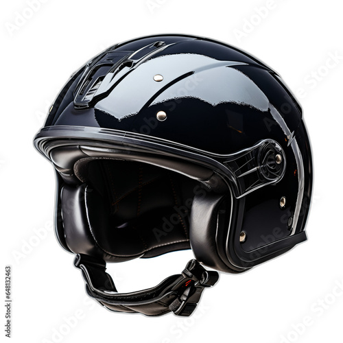 Motorcycle Black Open Helmet isolated image