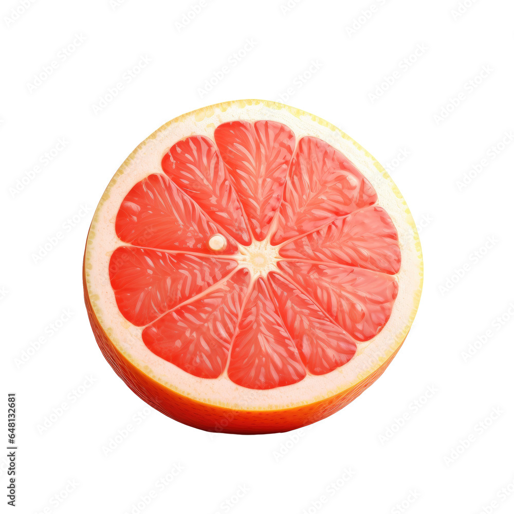 one juicy, bright slice of grapefruit one juicy, bright slice of grapefruit