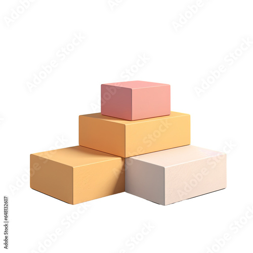colored platform for winners from threedimensional blocks