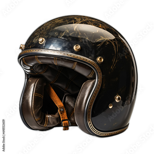 Motorcycle vintage open helmet isolated image