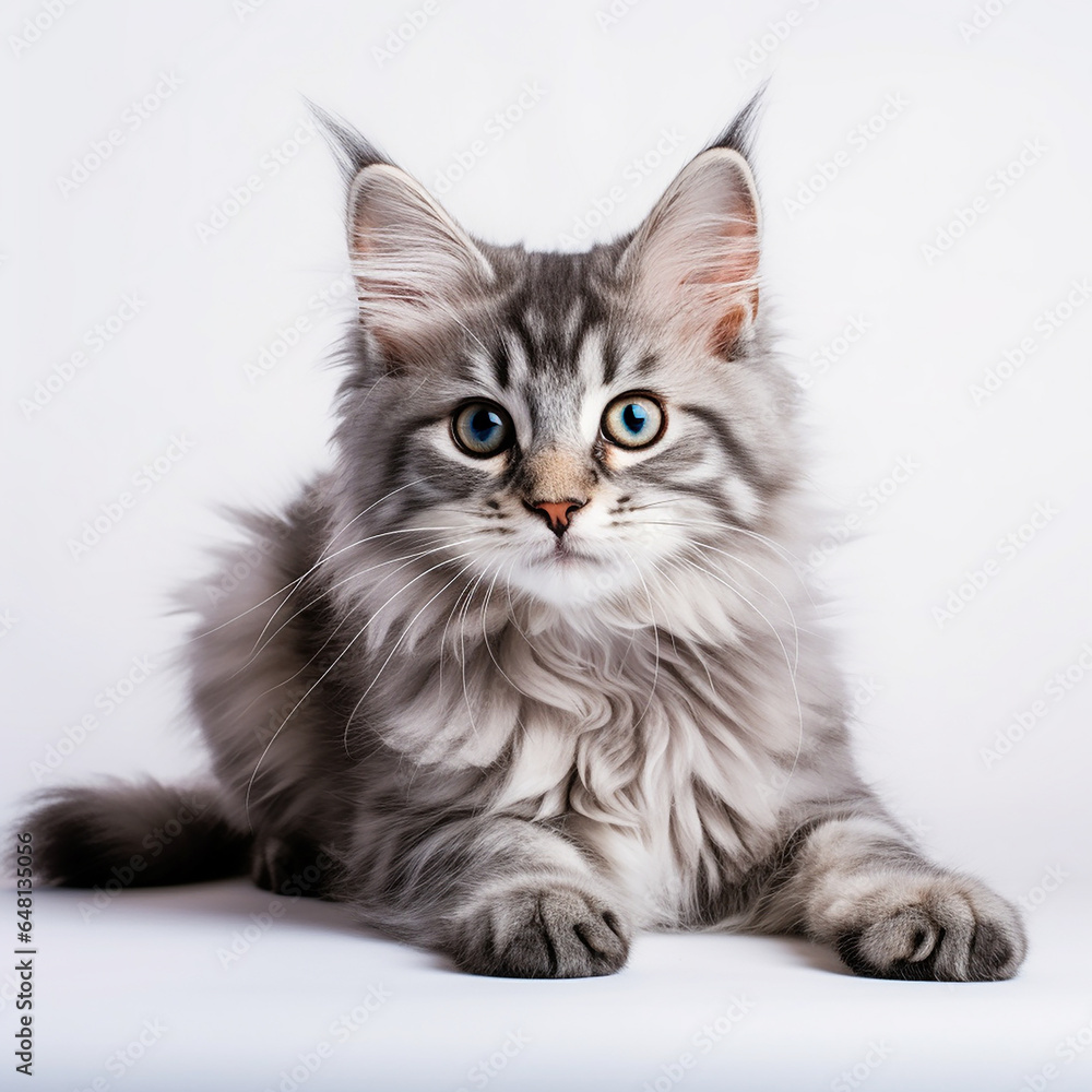 large longhair gray tabby cute kitten large longhair gray tabby cute kitten