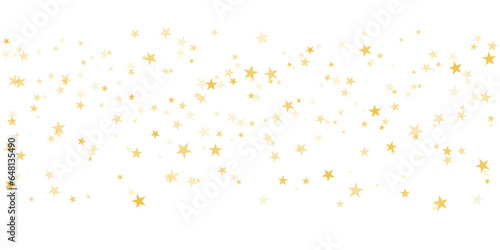 Gold stars vector background  sparkling Christmas confetti falling isolated on white. Magic shining flying golden stars glitter backdrop  sparkle border