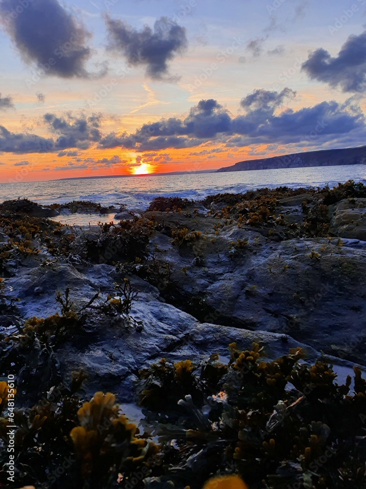 sunset over the sea