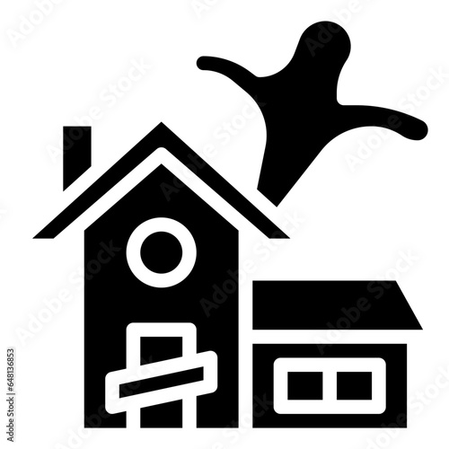 HAUNTED filled outline icon,linear,outline,graphic,illustration