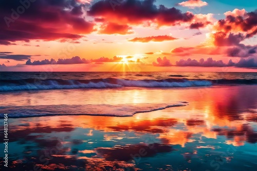 sunset on the sea 4k HD quality photo. 