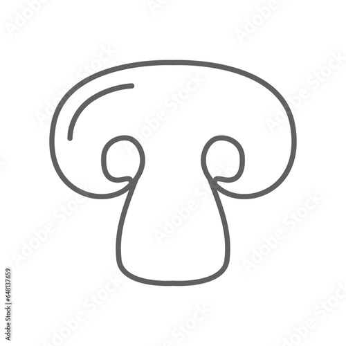 Mushroom icon. nature vegetable food slice, fungi, mycology. vegetarian organic nature meal. Natural healthy fungus. editable stroke outline style vector illustration design on white background