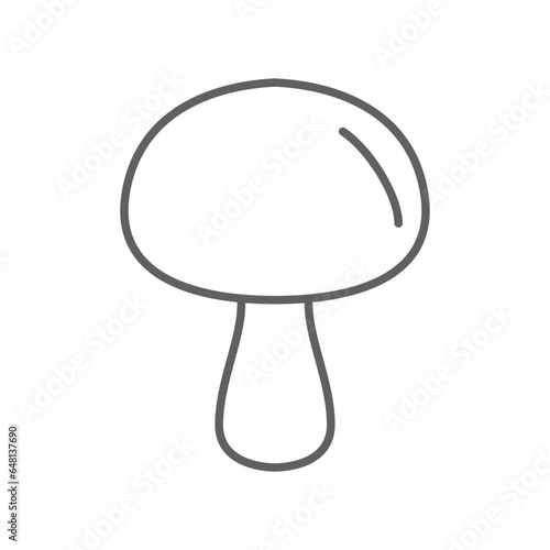 Mushroom icon. nature vegetable food slice, fungi, mycology. vegetarian organic nature meal. Natural healthy fungus. editable stroke outline style vector illustration design on white background