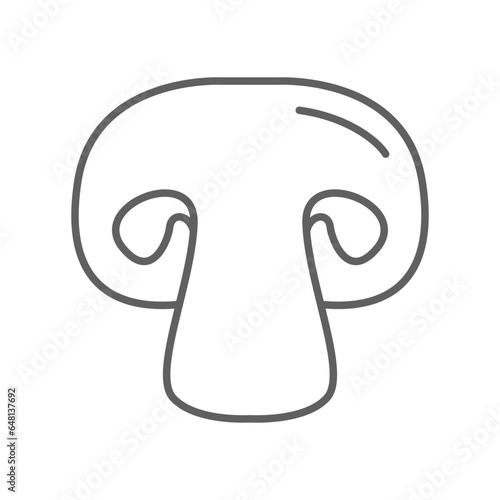 Mushroom icon. nature vegetable food slice, fungi, mycology. vegetarian organic nature meal. Natural healthy fungus. editable stroke outline style vector illustration design on white background