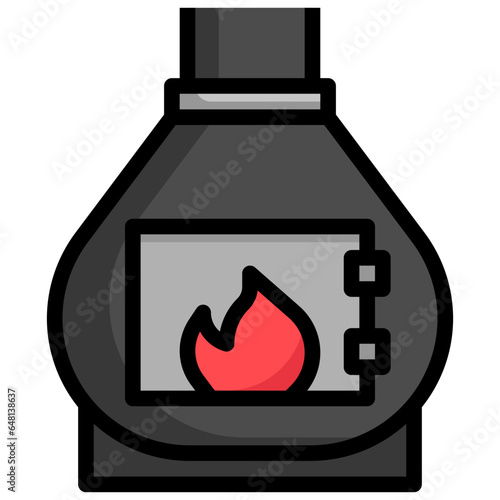 PELLET STOVE filled outline icon,linear,outline,graphic,illustration