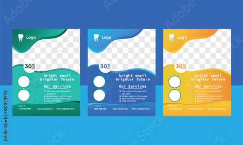 Free vector gradient dental flyer, Dental Care.