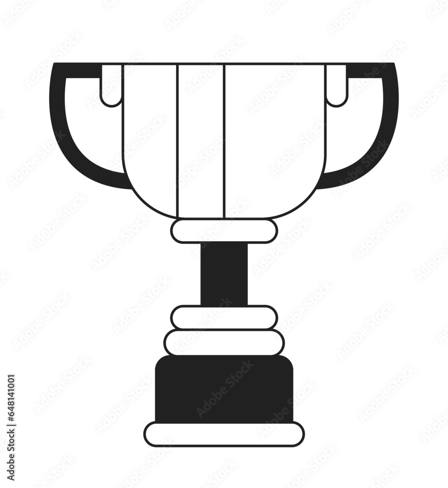 Winner golden cup trophy monochrome flat vector object. Reward. Editable black and white thin line icon. Simple cartoon clip art spot illustration for web graphic design Winner golden cup trophy monochrome flat vector object. Reward. Editable black and white thin line icon. Simple cartoon clip art spot illustration for web graphic design
