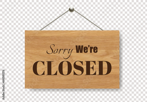 Wooden Sign Isolated White Background