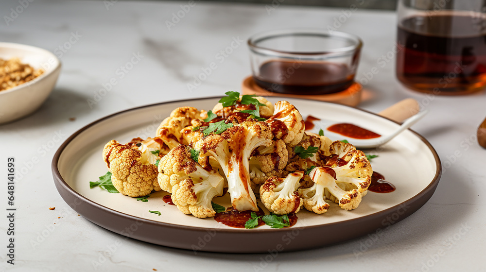 Cauliflower with chicken and tomato sauce Cauliflower with chicken and tomato sauce