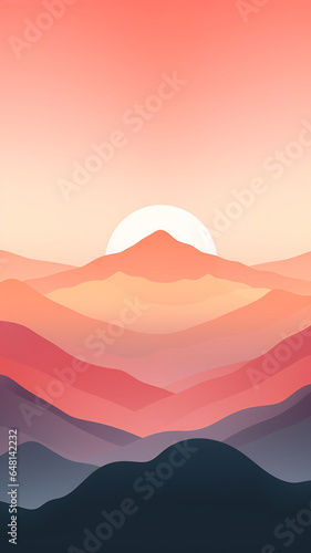 4k minimalist sunset background. geometric abstraction. wallpaper concept