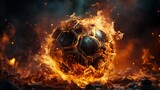 Burning soccer ball, Generative AI