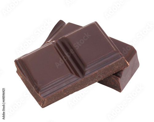 Quadro su tela Piece of chocolate / transparent background