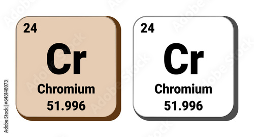 Cr, Chromium element vector icon, periodic table element. Vector illustration EPS 10 File. Isolated on white background.