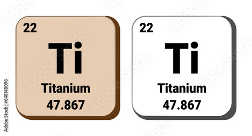 Ti, Titanium element vector icon, periodic table element. Vector illustration EPS 10 File. Isolated on white background.
