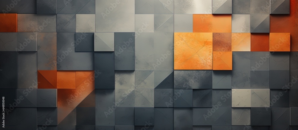 Vertical abstract background with orange and grey geometric textures ...