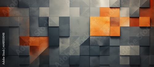 Vertical abstract background with orange and grey geometric textures