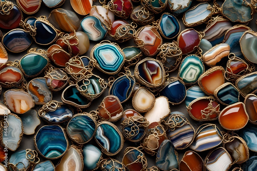 close up of a set of colorful gemstones 4k HD quality photo. 