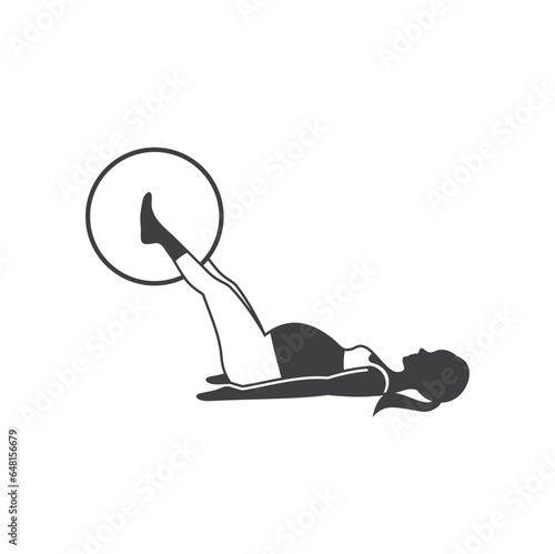 illustration of pregnant exercise, vector art.