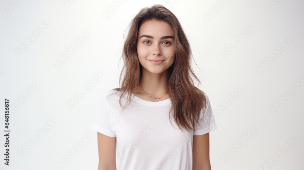 Beauty portrait of young woman in studio. Non-existent person. Beauty portrait of young woman in studio. Non-existent person.