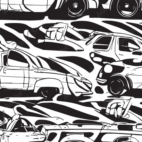 Vector abstract simple pattern for your game or background: black and white shapes
