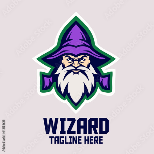 Esport’s Wise Magic Template: The Wizard Head Mascot Logo