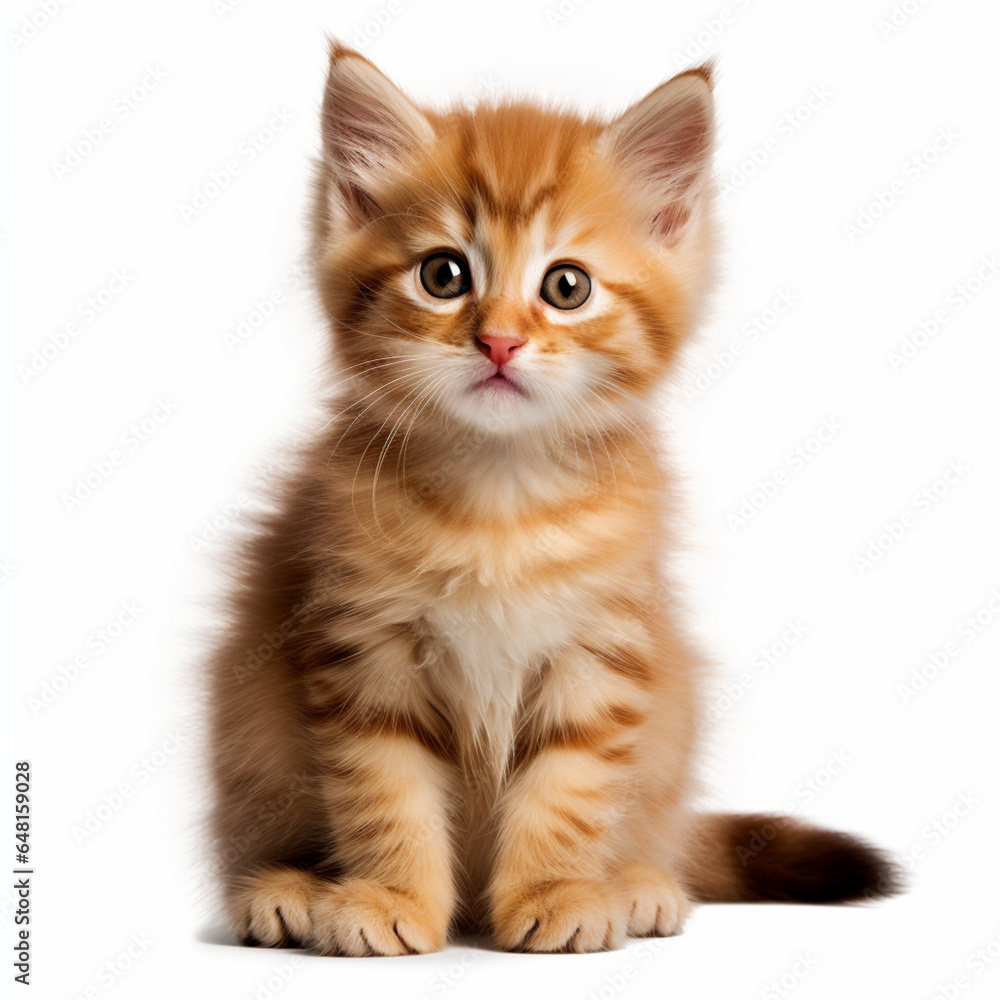 Picture outside of a kitten isolated on a white background