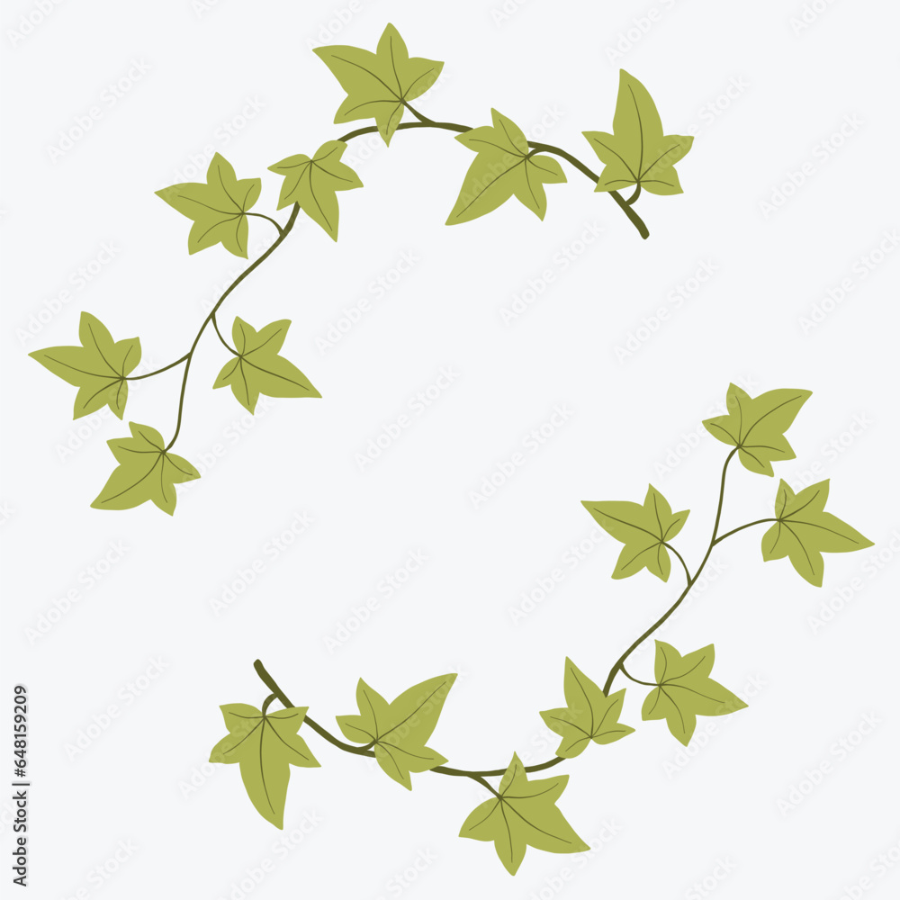 Obraz premium Floral ivy drawing decorative ornament flat design.