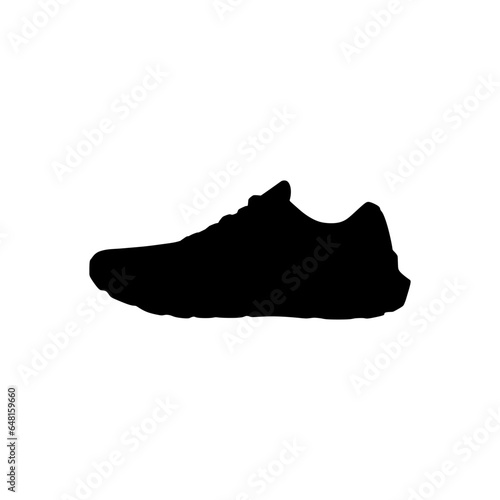 Running shoes in silhouette icon style. Gym equipment vector illustration element in trendy and popular shape. Editable graphic resources for many purposes.