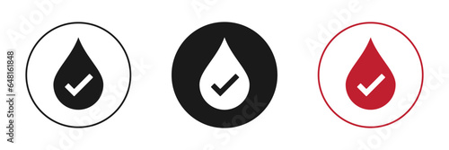 Drop check icon. Set of illustration.